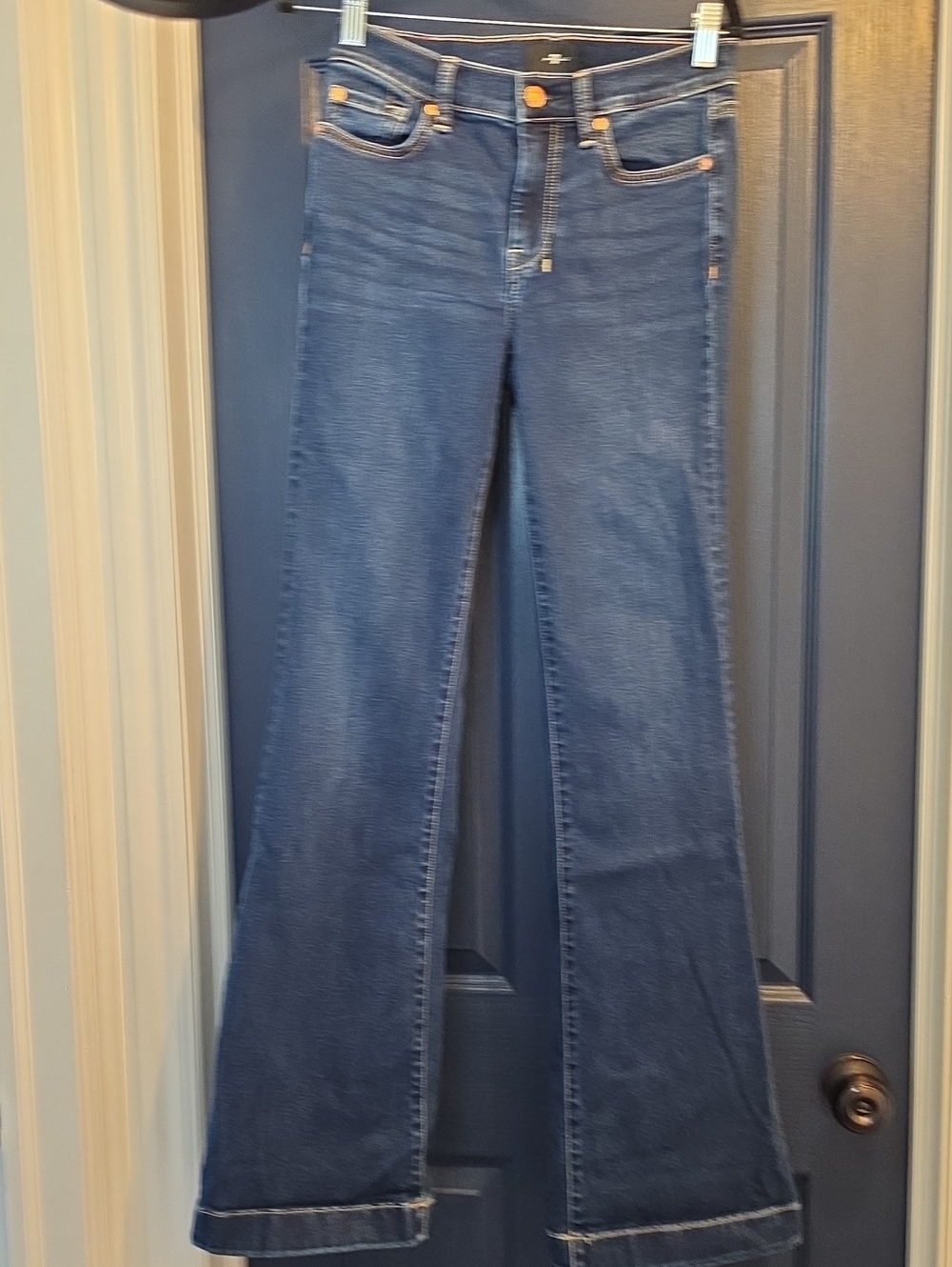 7 For All Mankind DOJO 27 Blue Wide Leg Jeans